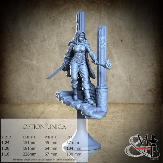 Noor the Adventurer, November 2022, by Claydemon, miniature to assemble and color, resin