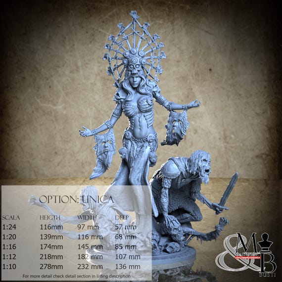 Necromancer Queen, October 2022, by Claydemon, miniature to assemble and paint, resin