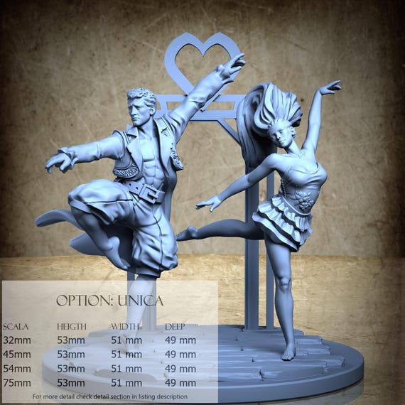Lovers, Tarot, by Clay Cyanide Miniature, miniature to assemble and color, resin