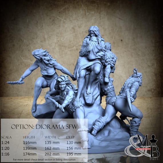 The Tribe diorama, Aprile 2024 (4 Stili), di Claydemon, miniatura da assemblare e colorare, resina