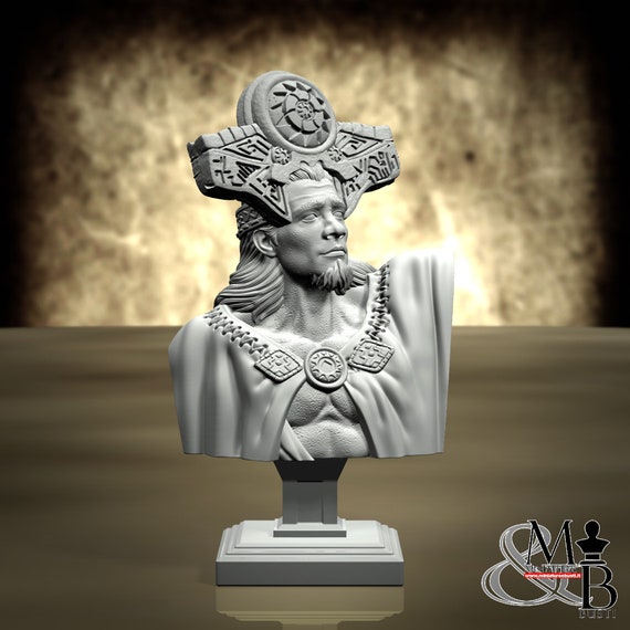 Bathala BUST, Philippine Mythology, by Clay Cyanide Miniature, miniature to assemble and paint, resin