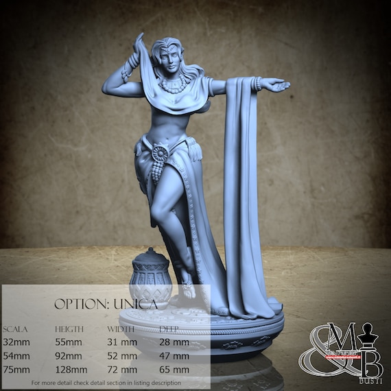 Apsara, Indian Mythology, by Clay Cyanide Miniature, miniature to assemble and color, resin