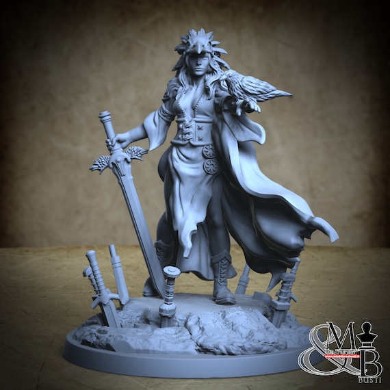 Morrigan, Celtic Mythology, by Clay Cyanide Miniature, miniature to assemble and paint, resin