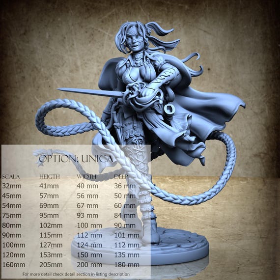 Valentina the Duskblade - by Ronin Art Workshop Resin Miniatures - DnD, RPG, Wargame, and Display to Color
