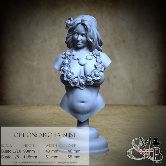 Aroha bust, miniature to assemble and color, in resin