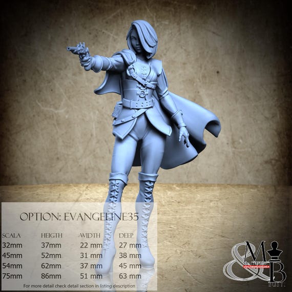 Evangeline the shield of Crowswatch, City 451, by Great Grimoire, miniature to assemble and paint, resin