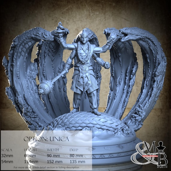 Vishnu, Indian Mythology, by Clay Cyanide Miniature, miniature to assemble and color, resin