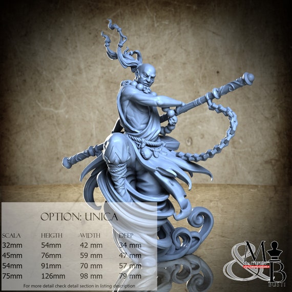 Abel, the Air Monk, Elemental Awakening, by Great Grimoire, miniature to assemble and paint, resin