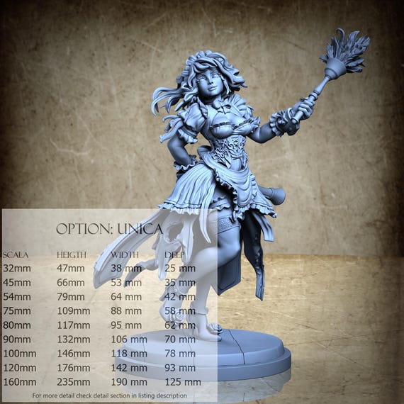 Colette - by Ronin Art Workshop Resin Miniatures - DnD, RPG, Wargaming, and Display to Color - Wardens of Rosethorn Castle