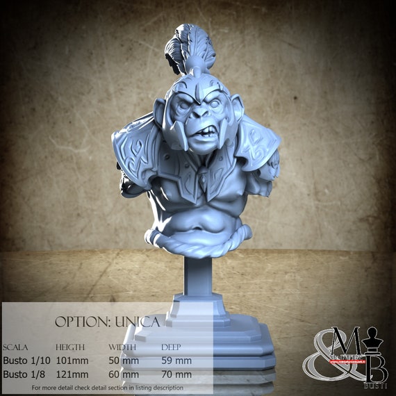 Winged Monkey Bust, Veil of the emerald dreams, by Great Grimoire, miniature to assemble and color, resin