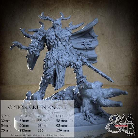 Green Knight, The Legend of King Arthur, by Clay Cyanide Miniature, miniature to assemble and color, resin