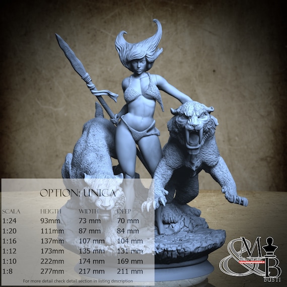 Huntress, miniature to assemble and color, in resin