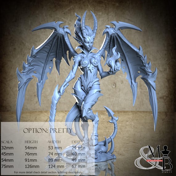 Morrigan, Burning Chaos (2 Stili), di Great Grimoire, miniatura da assemblare e colorare, resina