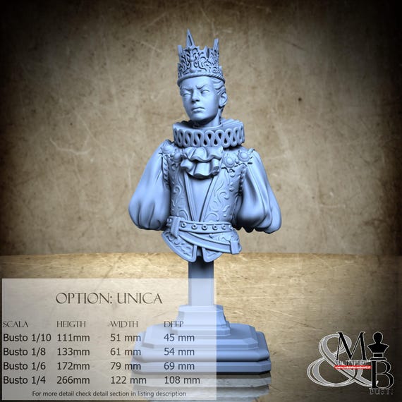 Aurelius Bust, Macabre Masquerade, by Great Grimoire, miniature to assemble and color, resin