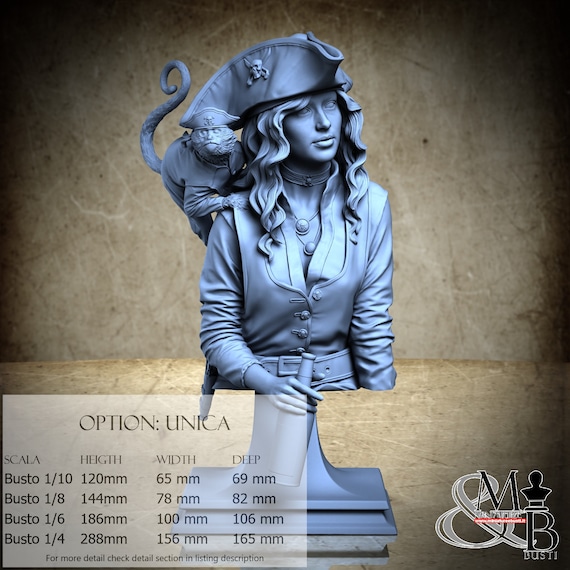 Captain Lyra BUST, April 2024, by Kuton, miniature to assemble and color, resin