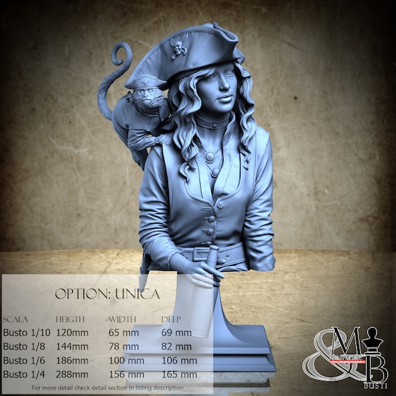Captain Lyra BUST, April 2024, by Kuton, miniature to assemble and paint, resin