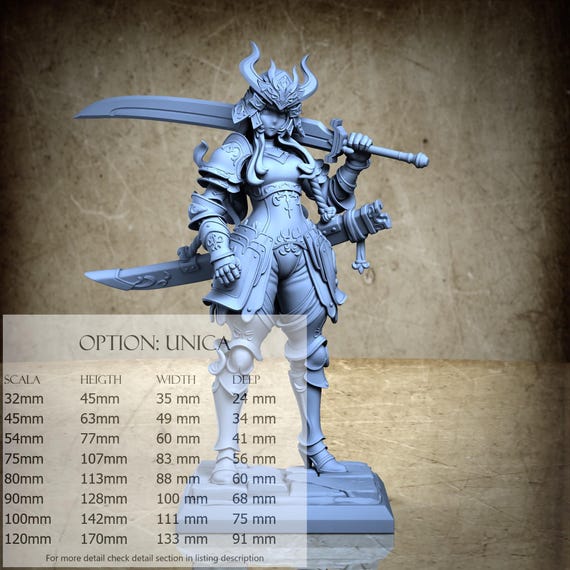 Miyako - by Ronin Art Workshop Resin Miniatures - DnD, RPG, Wargame, and Display Coloring - Maiden Knights