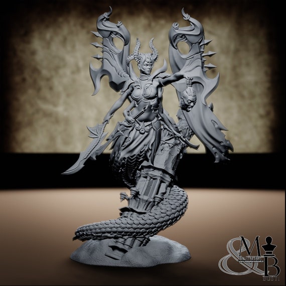 Tamareth (Pose 3), resin miniature to mount and color, role-playing, DnD, RPG, RDR, Archvillain Games