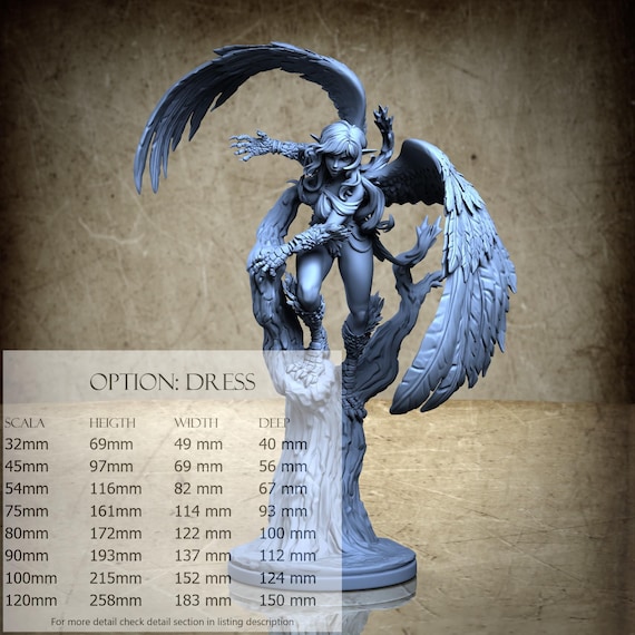 Ulma Electric Harpy on the prowl - by Ronin Art Workshop Resin miniatures - DnD, RPG, Wargame and display coloring - Harpies Set 3