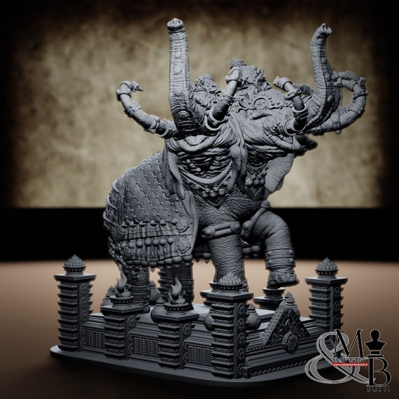 Airavata, resin miniature to be assembled and colored, role-playing, DnD, RPG, RDR