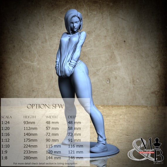 Android Girl with sneakers, Marzo 2024 (2 Stili), di ca_3d_art, miniatura da assemblare e colorare, resina