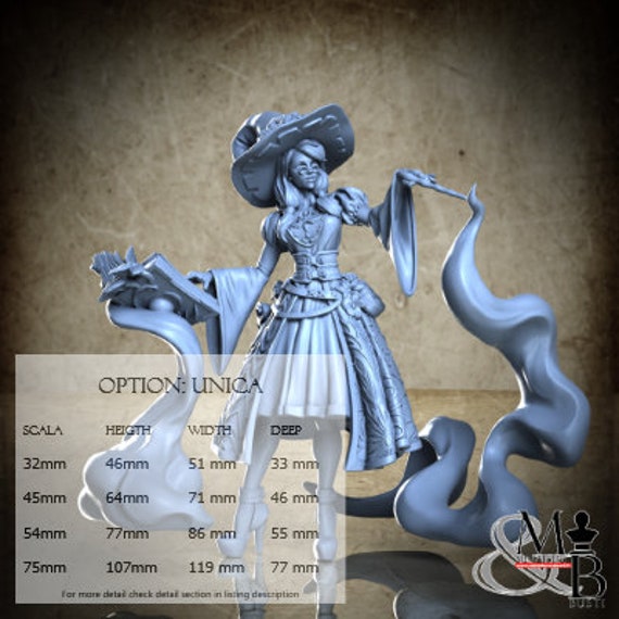 Melinda, the Good Witch, Veil of the emerald dreams, Great Grimoire, miniature to assemble and color, in resin