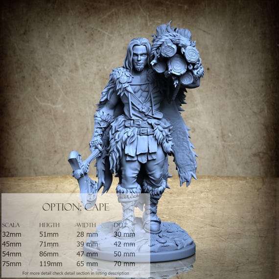 Fabio The Woodman, The Red Hunt (2 Stili), di Ronin Art Workshop, miniatura da assemblare e colorare, resina