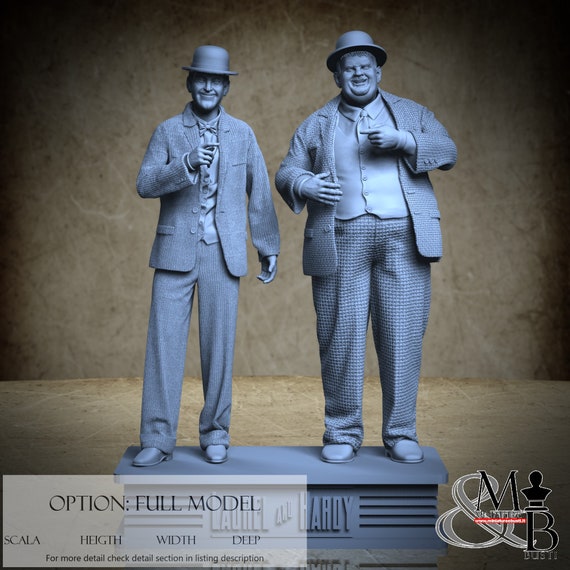 Laurel & Hardy, miniature to assemble and colour, in resin
