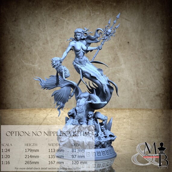 Mermaid (4 Styles), by Michel B. Rodriguez, miniature to assemble and color, resin