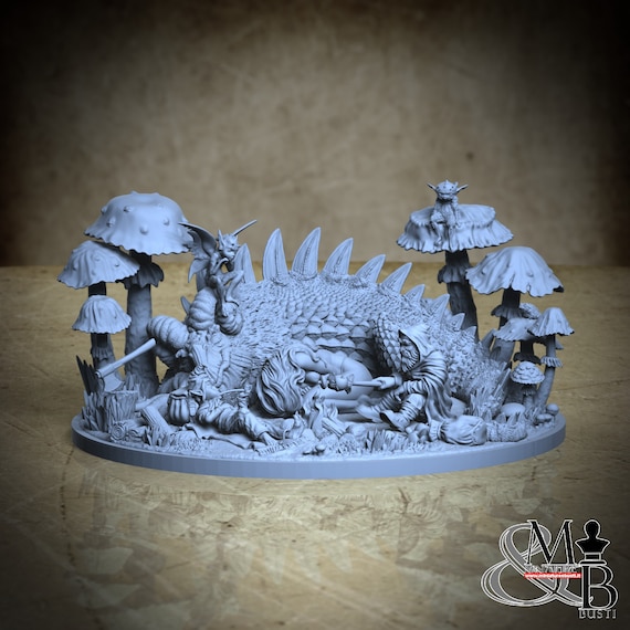 Lost in the Mushroom Forest (Sleeping Girl), resin miniature to assemble and color