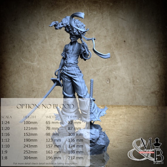 Afro Samurai, March 2024 (2 Styles), by ca_3d_art, miniature to assemble and color, resin