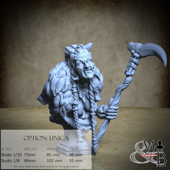 Witch Bust, resin miniature to assemble and color