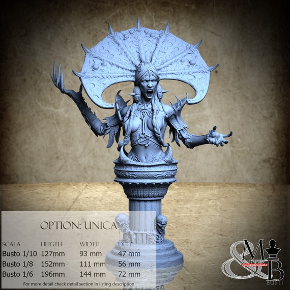 Azalydh Vesperys - Bust, Bloodright - Anathema, by Archvillain Games, miniature to assemble and paint, resin