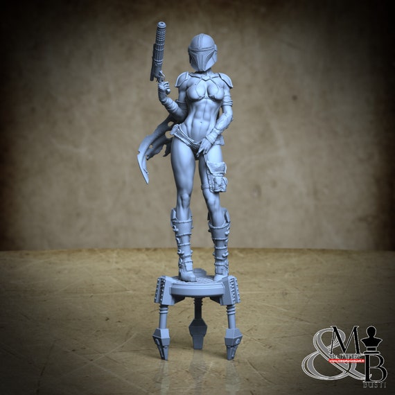 Lady Mandalorian (Fanart), Resin statue various stairs to assemble and paint