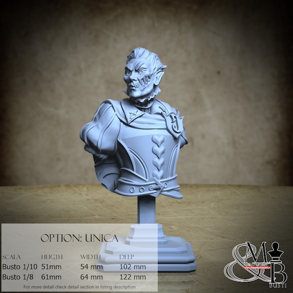 Knave of Hearts Bust, miniature to assemble and color, in resin