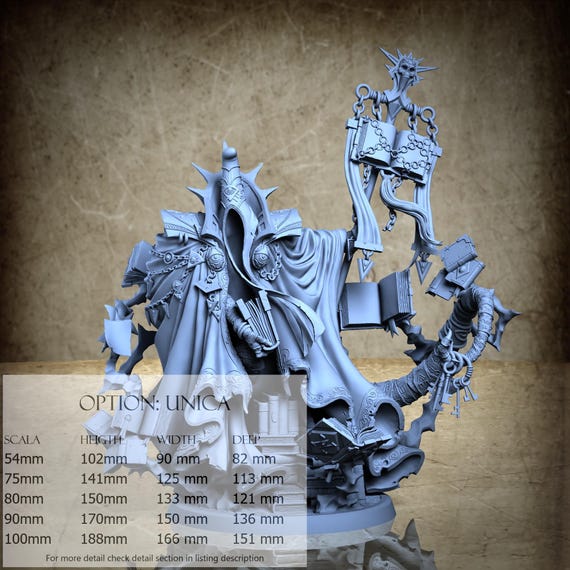 El Hiask - Recordkeeper - 3D-Printed Resin Miniature | Archvillain Bestiary X Collection