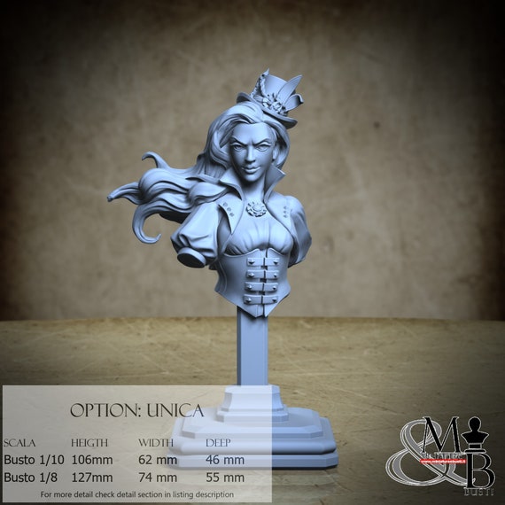 Alice Bust, miniature to assemble and color, in resin