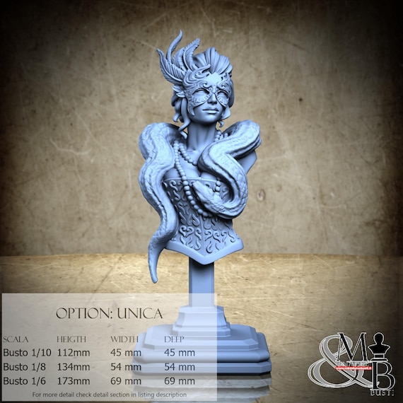 Vivienne Bust, Macabre Masquerade, by Great Grimoire, miniature to assemble and color, resin