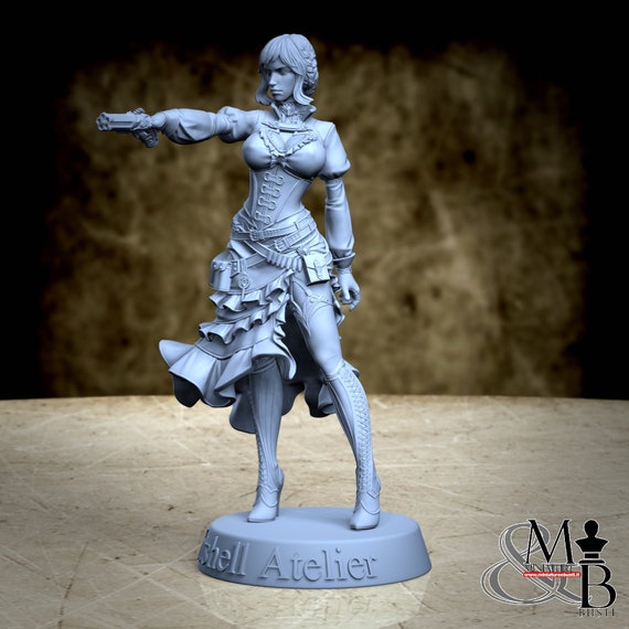 Steampunk Girl (14 Stili), di Nutshell Atelier, miniatura da assemblare e colorare, resina
