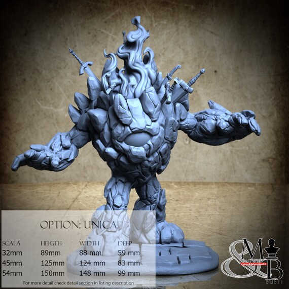 Pyro Golem, M25, Ronin Art Workshop, resin miniature to assemble and paint