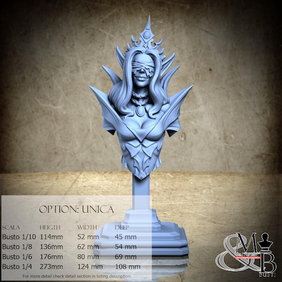 Bust of Umbravale, Celestial Gambit - Shadowborn Vanguard, by Great Grimoire, miniature to assemble and paint, resin