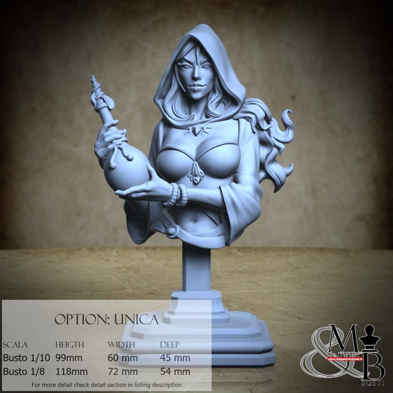 Lady Naya Bust, miniature to assemble and color, in resin