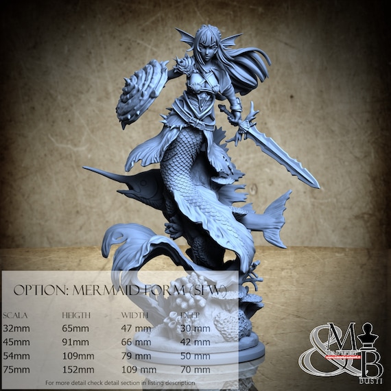Mermaid Urasyl, M27 (3 Stili), di Ronin Art Workshop, miniatura da assemblare e colorare, resina