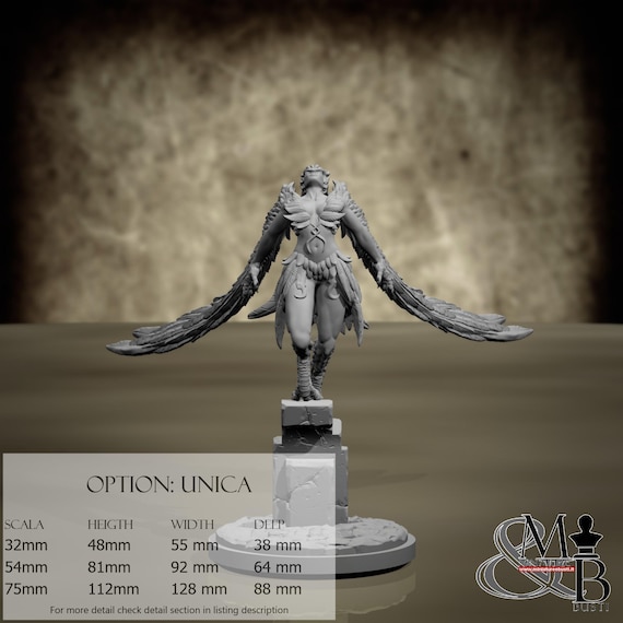 Harpy (Pose 3) - Resin Miniatures - DnD, RPG, Wargame, and Display to Color - Castle of Dracula