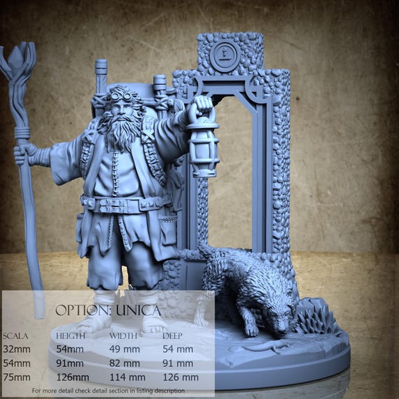 Hermit, Tarot, by Clay Cyanide Miniature, miniature to assemble and color, resin