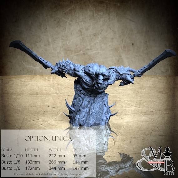 Wrathogar - Bust, Bloodbringers - Horders of Wrath, by Archvillain Games, miniature to assemble and paint, resin