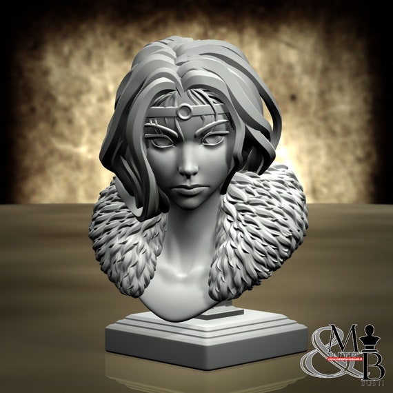Forest Princess Bust, Fantasy Kingdom, by Clay Cyanide Miniature, miniature to assemble and color, resin
