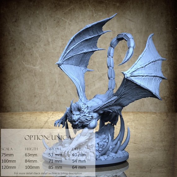 Manticore - Resin Miniatures - D&D, RPG, Wargame, and Display to Color - Indian Mythology