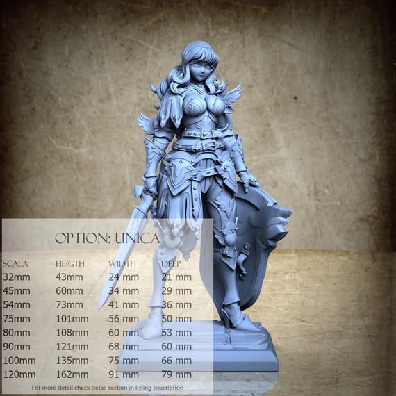 Sigrid - by Ronin Art Workshop Resin Miniatures - DnD, RPG, Wargame, and Display to Color - Maiden Knights
