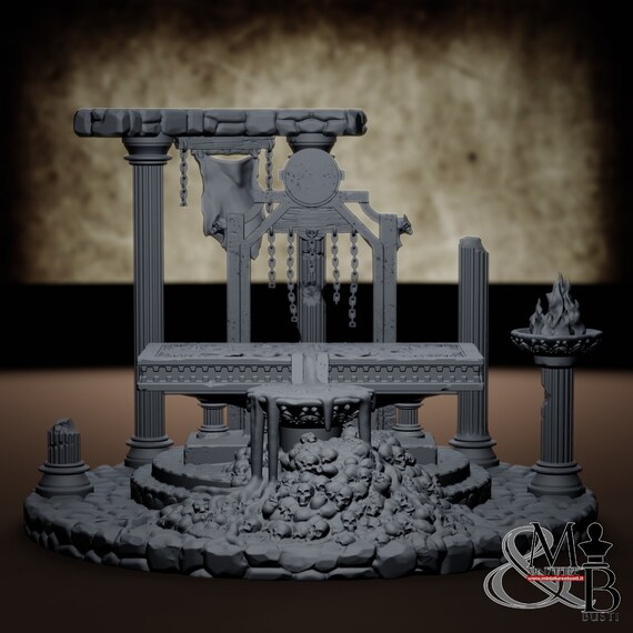 Sacrifical Altar, resin miniature to be mounted and colored, role-playing, DnD, RPG, RDR